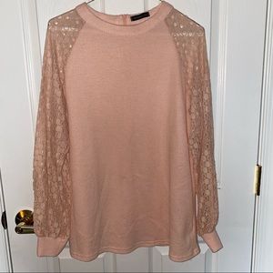 Miholl Pink Longsleeve top with Bell Sleeves
